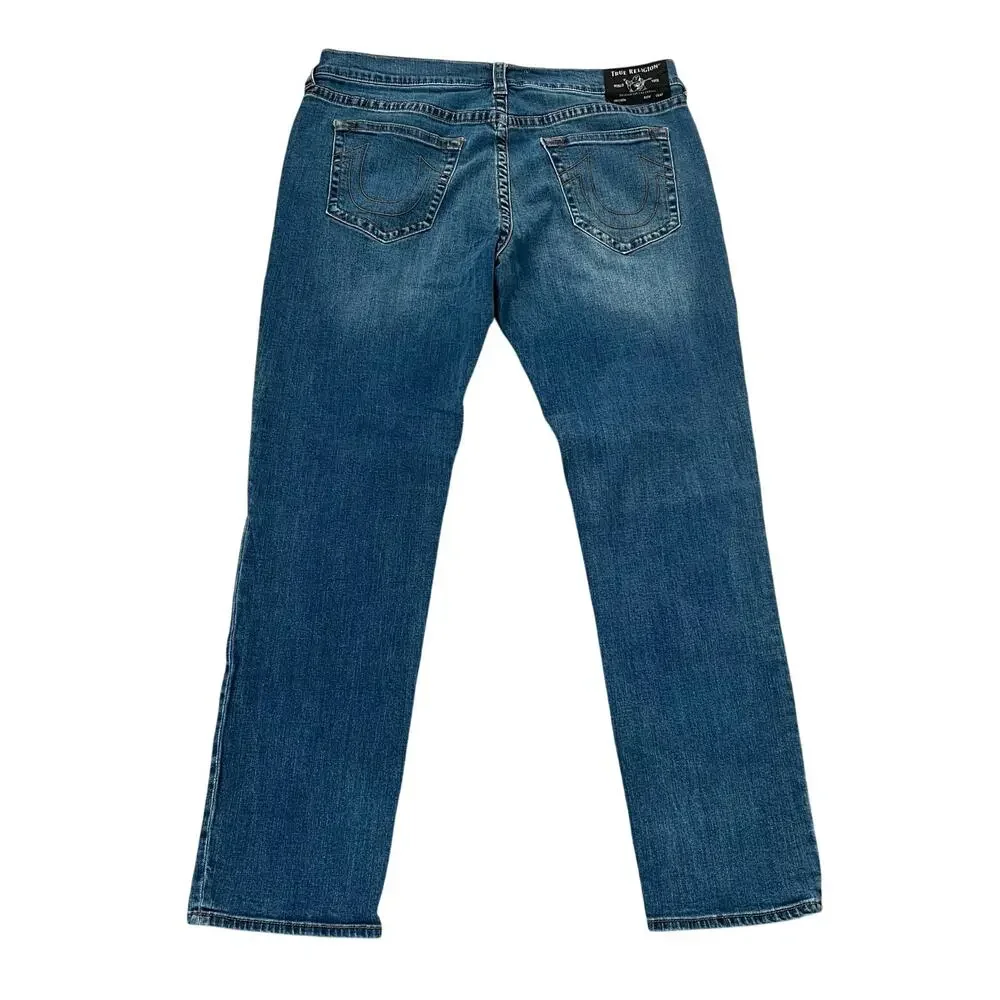 True Religion Geno Relaxed Slim Jeans Men's Size 38 Blue Denim Straight 40X32